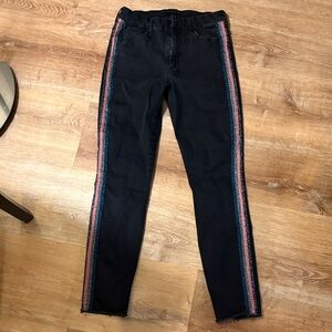 Mother glitter ankle jeans